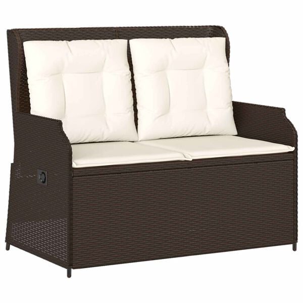 vidaXL Tuinbank Bruin poly rattan