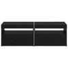 vidaXL TV-kast 2 pcs Zwart Eiken 60 x 35 x 40 cm Bewerkt hout