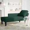 vidaXL Chaise longue met kussen&rechterarmleuning fluweel donkergroen