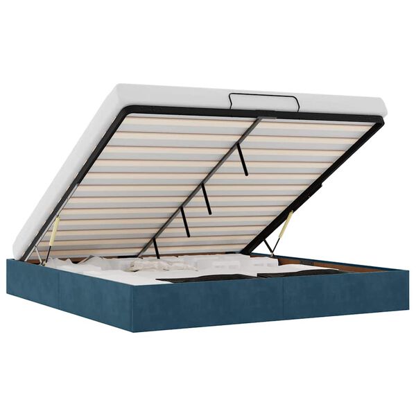 vidaXL Ottoman bedframe zonder matras 180x200 cm fluweel donkerblauw