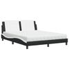 vidaXL Bed met matras Zadar kunstleer zwart en wit 160x200 cm