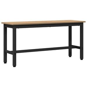 vidaXL Eetbank 100 x 32,5 x 48,5 cm Engineered hout en staal