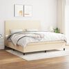 vidaXL Boxspring met matras stof cr&egrave;mekleurig 200x200 cm