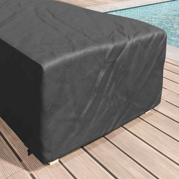 vidaXL Lounger Hoes Effen Zwart 74 x 210 x 40 cm Stof