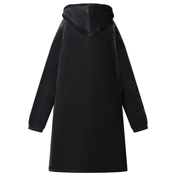 vidaXL Deken hoodie Zwart s Fleece en Flanel