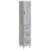 vidaXL Kastenset 2 st 33 x 34,5 x 90 cm Bewerkt hout Grijs Sonoma