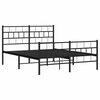vidaXL Bedframe met hoofd- en voeteneinde metaal zwart 135x190 cm