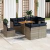 vidaXL 9-delige Loungeset met kussens poly rattan grijs