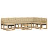 vidaXL Buiten bankenset met kussen 9 pcs Wit en Beige