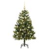 vidaXL Kunstmatige Scharnier Kerstboom met Cones Groen 120 cm