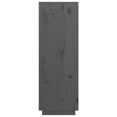 vidaXL Hoge kast 89x40x116,5 cm massief grenenhout grijs