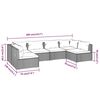 vidaXL 6-delige Loungeset met kussens poly rattan zwart