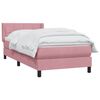 vidaXL Boxspring met matras fluweel roze 100x220 cm