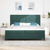 vidaXL LED Box Spring Bed met matras Donkergroen 200 x 200 cm Fluweel