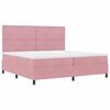 vidaXL LED Box Spring Bed met matras Roze 200 x 200 cm Stof