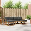 vidaXL Buiten bankenset met kussen 6 pcs Natuurlijk en Antraciet