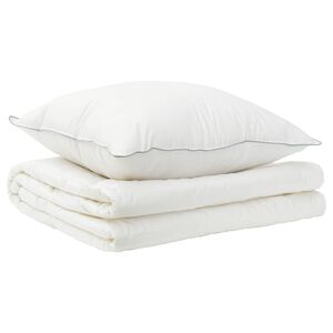 vidaXL Dekbed en Kussen Set 2 st 140x200 cm Zomer 140 GSM Wol Wit