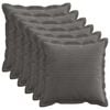 vidaXL Kussensloop 6 st HOUTEN Donkergrijs 30 x 30 cm corduroy