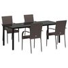 vidaXL Tuin eettafelset 5 st Bruin Gepoedercoat staal