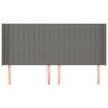 vidaXL Hoofdbord met randen 163x16x118/128 cm stof donkergrijs