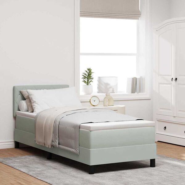 vidaXL Boxspringbed met matras Lichtgrijs 80 x 200 cm Fluweel