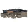 vidaXL Tuinbankenset met kussen 12 pcs Grijs poly rattan