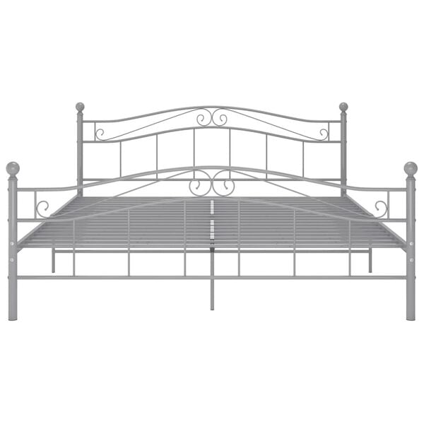 vidaXL Bedframe metaal grijs 160x200 cm