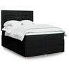 vidaXL Boxspring met matras stof zwart 140x190 cm