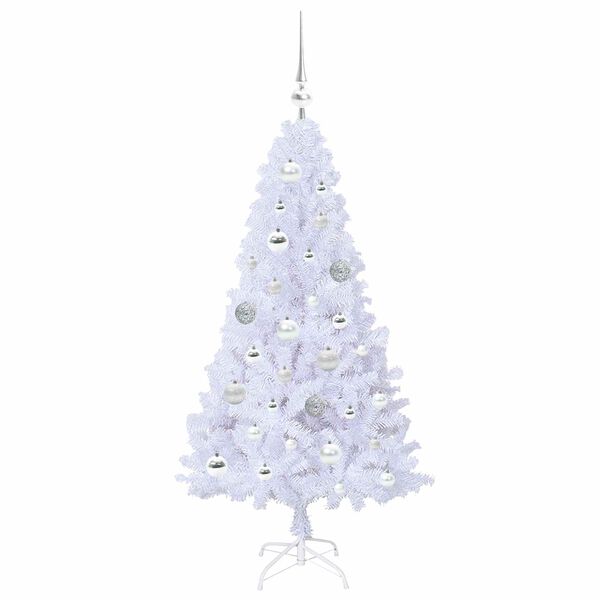 vidaXL Kunstkerstboom met 150 LED Wit 120 cm PVC en staal