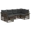 vidaXL Tuinbankenset 6 st 6-Aantal zitplaatsen Grijs poly rattan