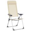 vidaXL Campingstoelen 2 st inklapbaar aluminium cr&egrave;mewit