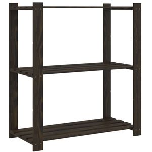 vidaXL Opbergrek 3-laags 80x38x90 cm massief grenenhout zwart