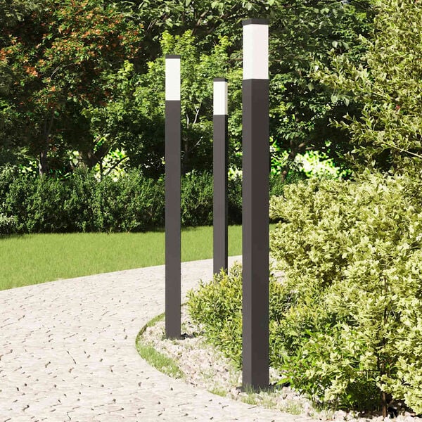 vidaXL Bolderverlichting 3 stuks 110 cm Zwart IP44