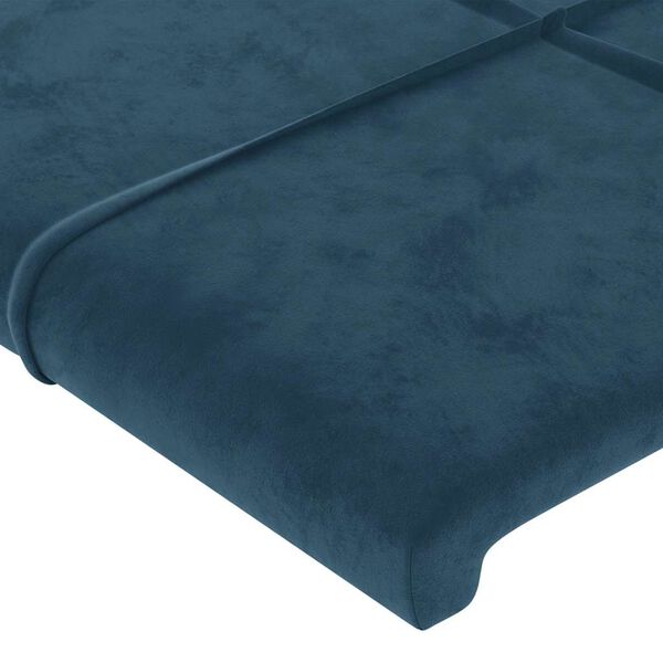 vidaXL Hoofdborden 160x5x78/88 cm fluweel donkerblauw
