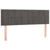 vidaXL Hoofdborden 144x5x78/88 cm fluweel donkergrijs