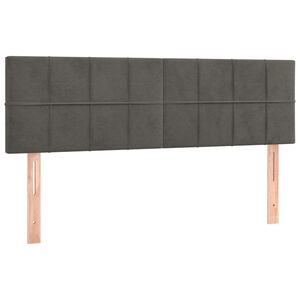 vidaXL Hoofdborden 144x5x78/88 cm fluweel donkergrijs