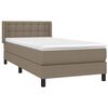 vidaXL Boxspring met matras stof taupe 90x200 cm