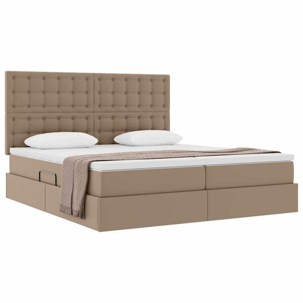 vidaXL Opbergbed met matras Cappuccino 180 x 200 cm Nep Leer