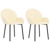 vidaXL Eetkamerstoelen 2 st kunstleer cr&egrave;mekleurig