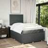 vidaXL Boxspring met matras stof donkergrijs 120x200 cm