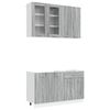 vidaXL Keukenblok LYON 4 pcs Grijs Sonoma Bewerkt hout
