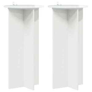 vidaXL Plantenstandaard 2 pcs Hoogglans Wit 40 x 40 x 80 cm