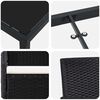 vidaXL Tuin eettafelset met kussen 3 pcs Zwart poly rattan