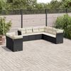 vidaXL 9-delige Loungeset met kussens poly rattan zwart