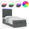 vidaXL Bed poef met matras en LED's stof 80x200 cm donkergrijs