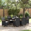 vidaXL Tuin Eetset 7 pcs Zwart poly rattan