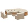 vidaXL 13-delige Loungeset met kussens poly rattan beige