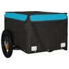 vidaXL Fietstrailer 30 kg ijzer zwart en blauw