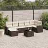 vidaXL 8-delige Loungeset met kussens poly rattan bruin