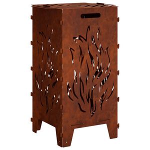 vidaXL Vuurkorf Roestkleurig 47 x 38 x 75 cm weervast staal